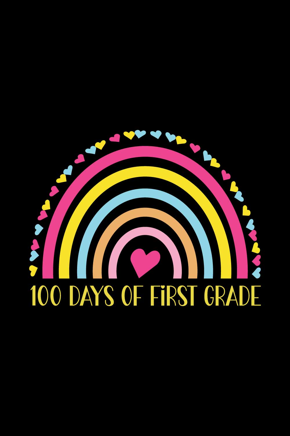 100 Days Of School T-Shirts Design pinterest preview image.