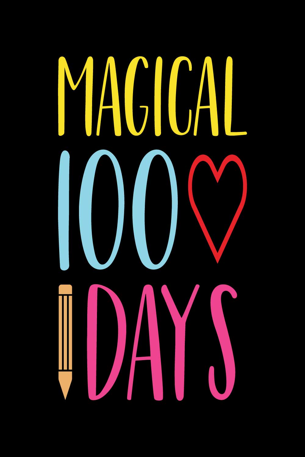 100 Days Of School T-Shirts Design pinterest preview image.