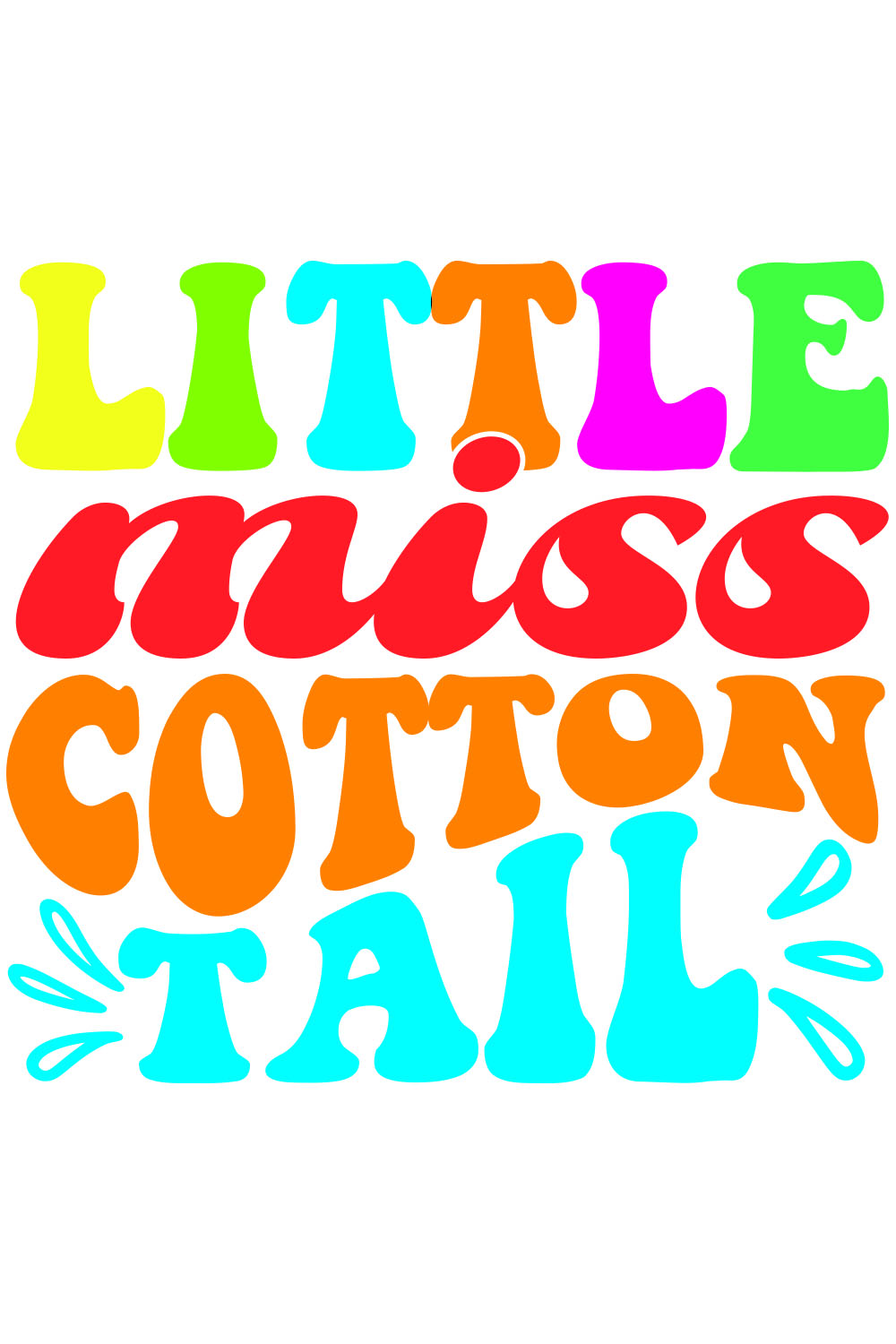 Little miss cotton tail Retro T-Shirt Designs pinterest preview image.