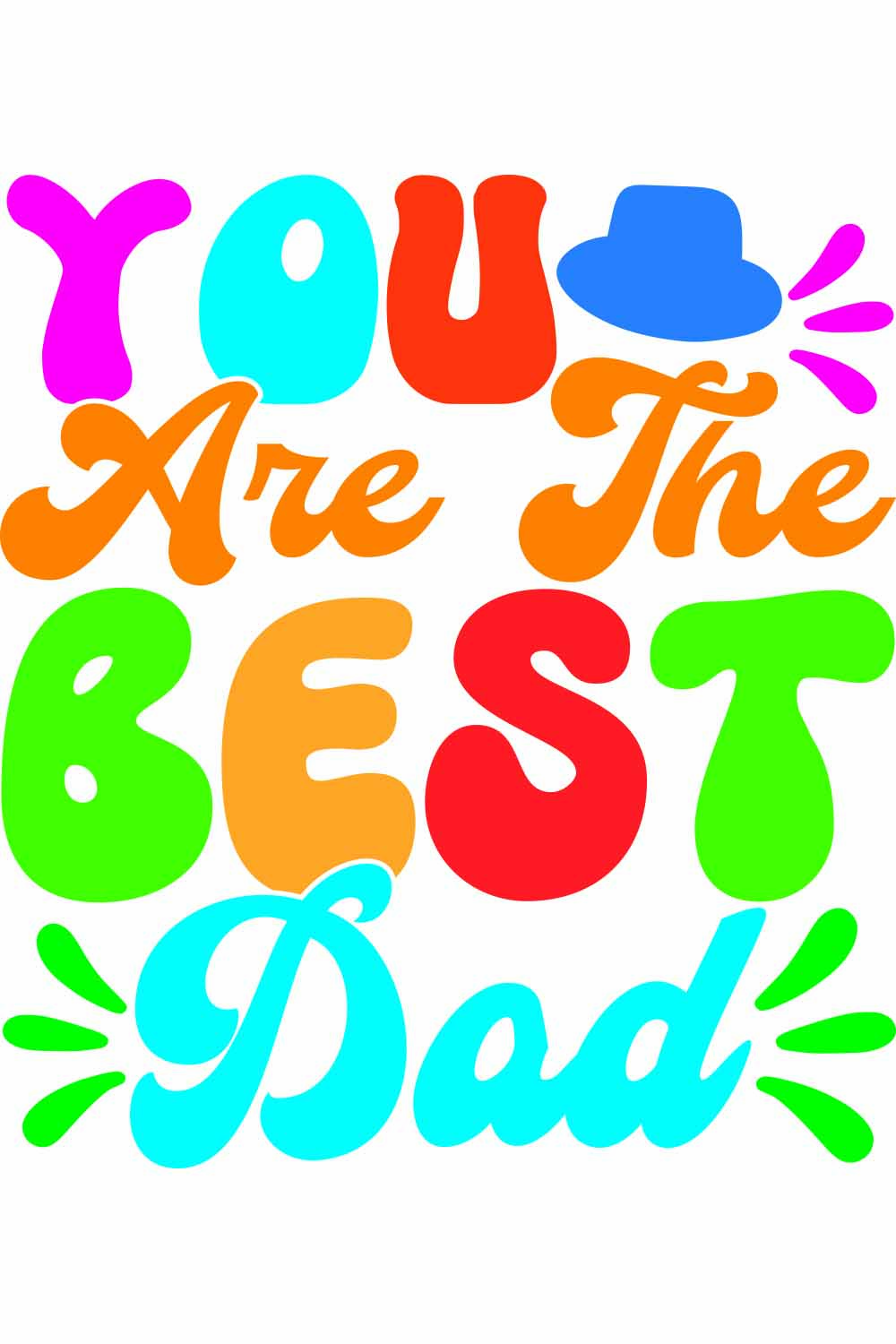 You are the best dad Retro t-shirt Designs pinterest preview image.