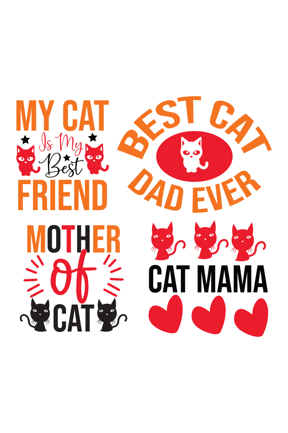 4 cat SVG Design Bundle pinterest preview image.