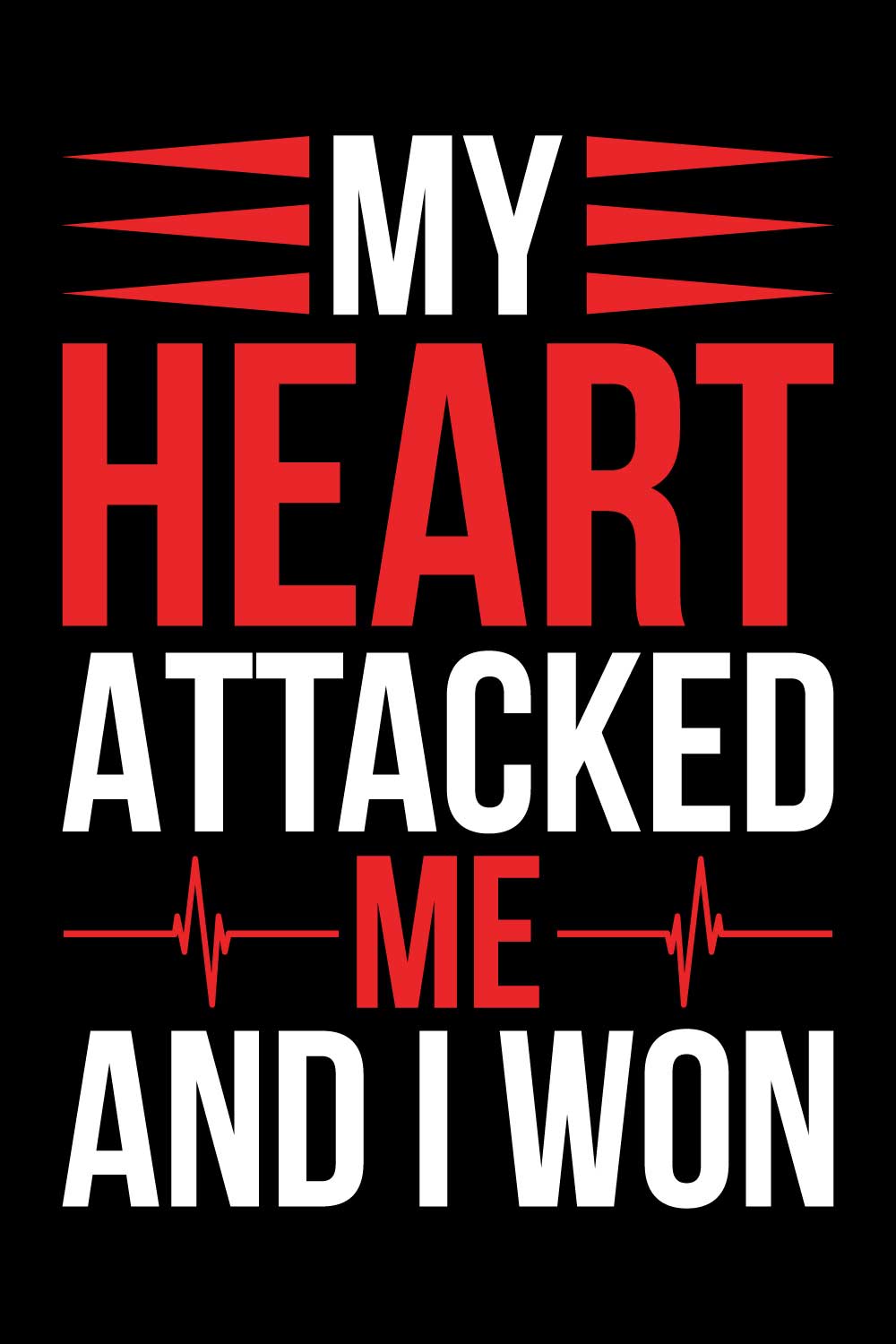 Heart Disease Warrior Illustrations For Print-Ready T-Shirts Design pinterest preview image.