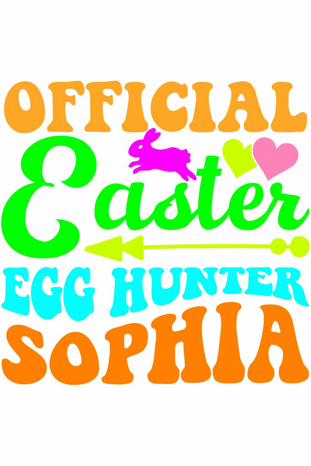 Official Easter Egg Hunter Sophia Retro T-Shirt Designs pinterest preview image.