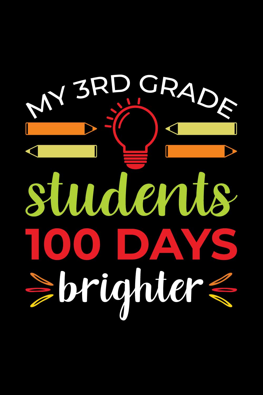 100 Days Of School T-Shirts Design pinterest preview image.