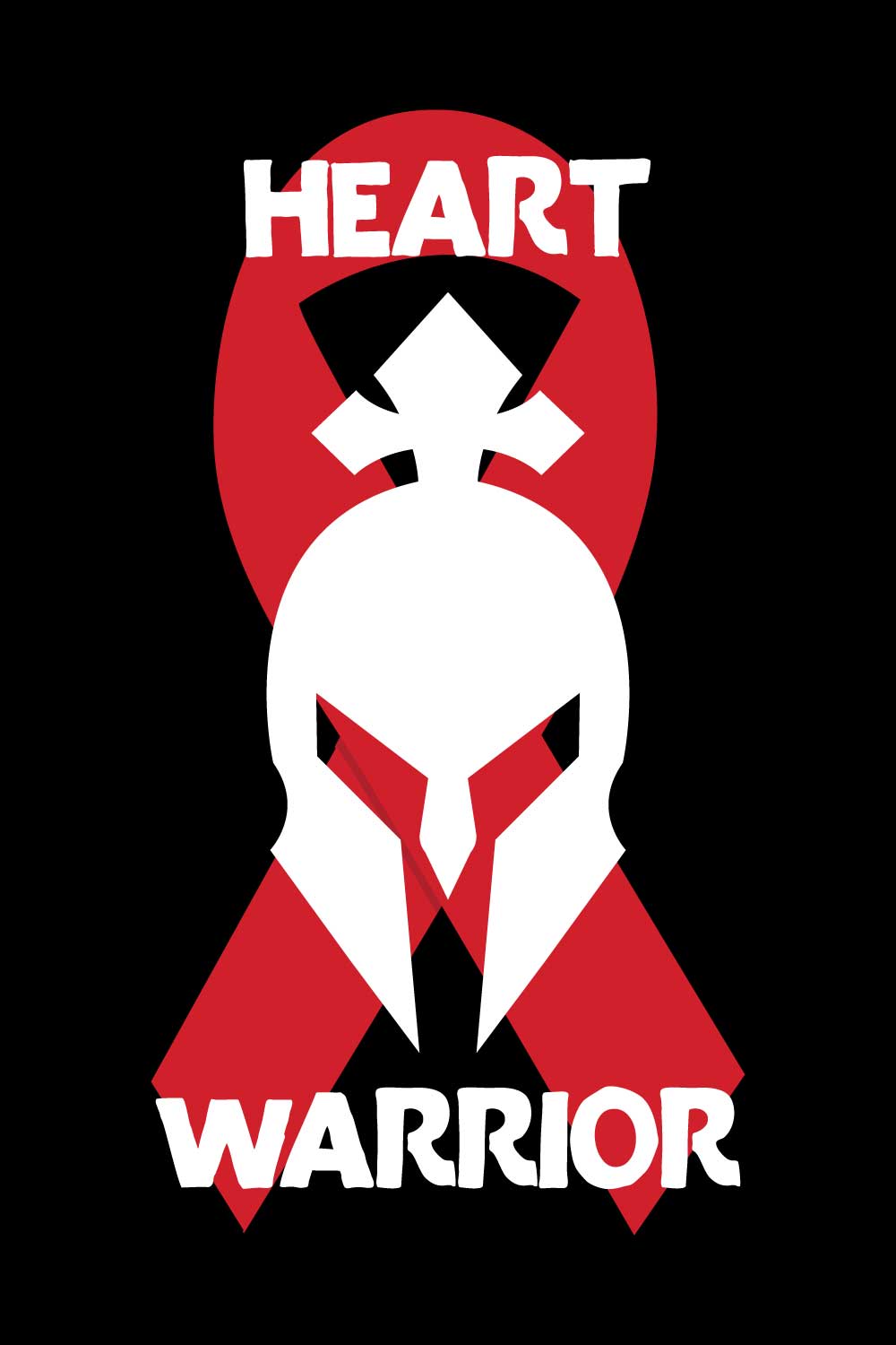 Heart Disease Warrior Illustrations For Print-Ready T-Shirts Design pinterest preview image.