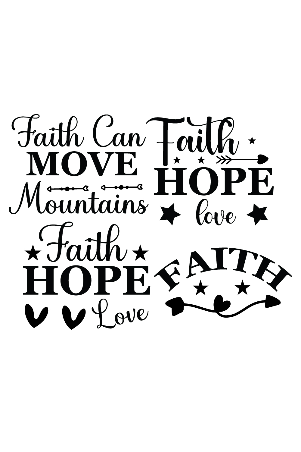 Faith SVG Bundle pinterest preview image.