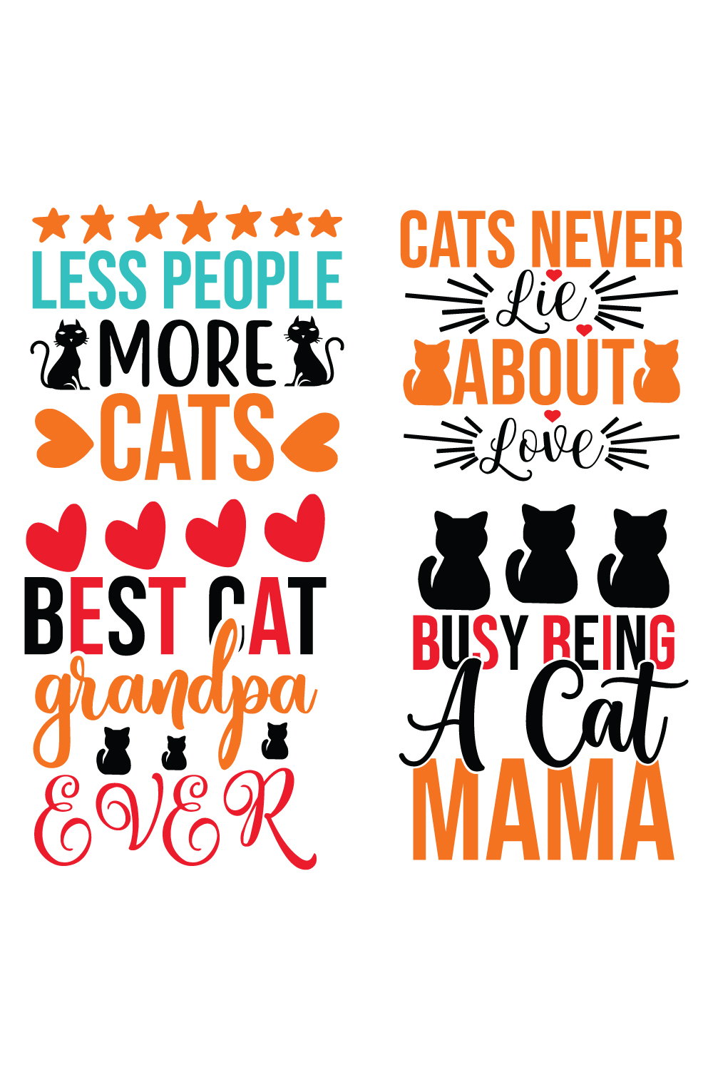 4 cat SVG BUNDLE pinterest preview image.