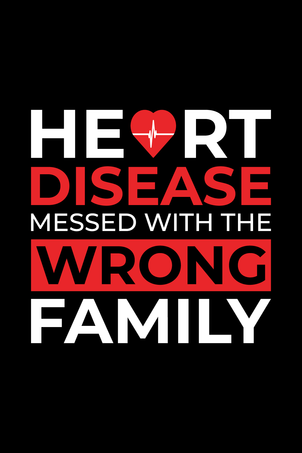 Heart Disease Warrior illustrations for print-ready T-Shirts design pinterest preview image.