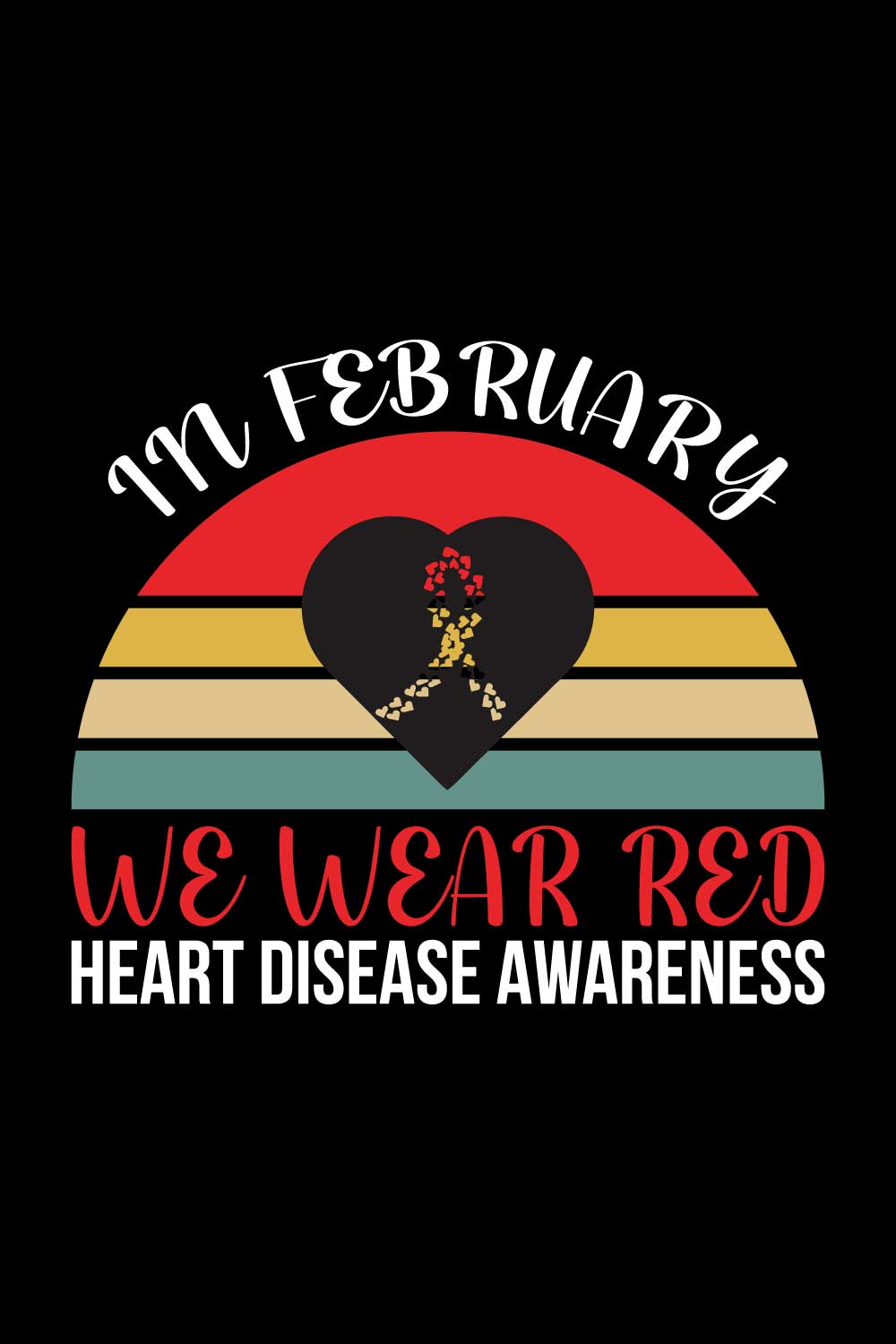 Heart Disease Warrior Illustrations For Print-Ready T-Shirts Design pinterest preview image.