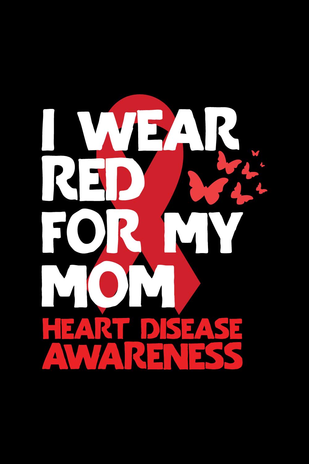 Heart Disease Warrior Illustrations For Print-Ready T-Shirts Design pinterest preview image.