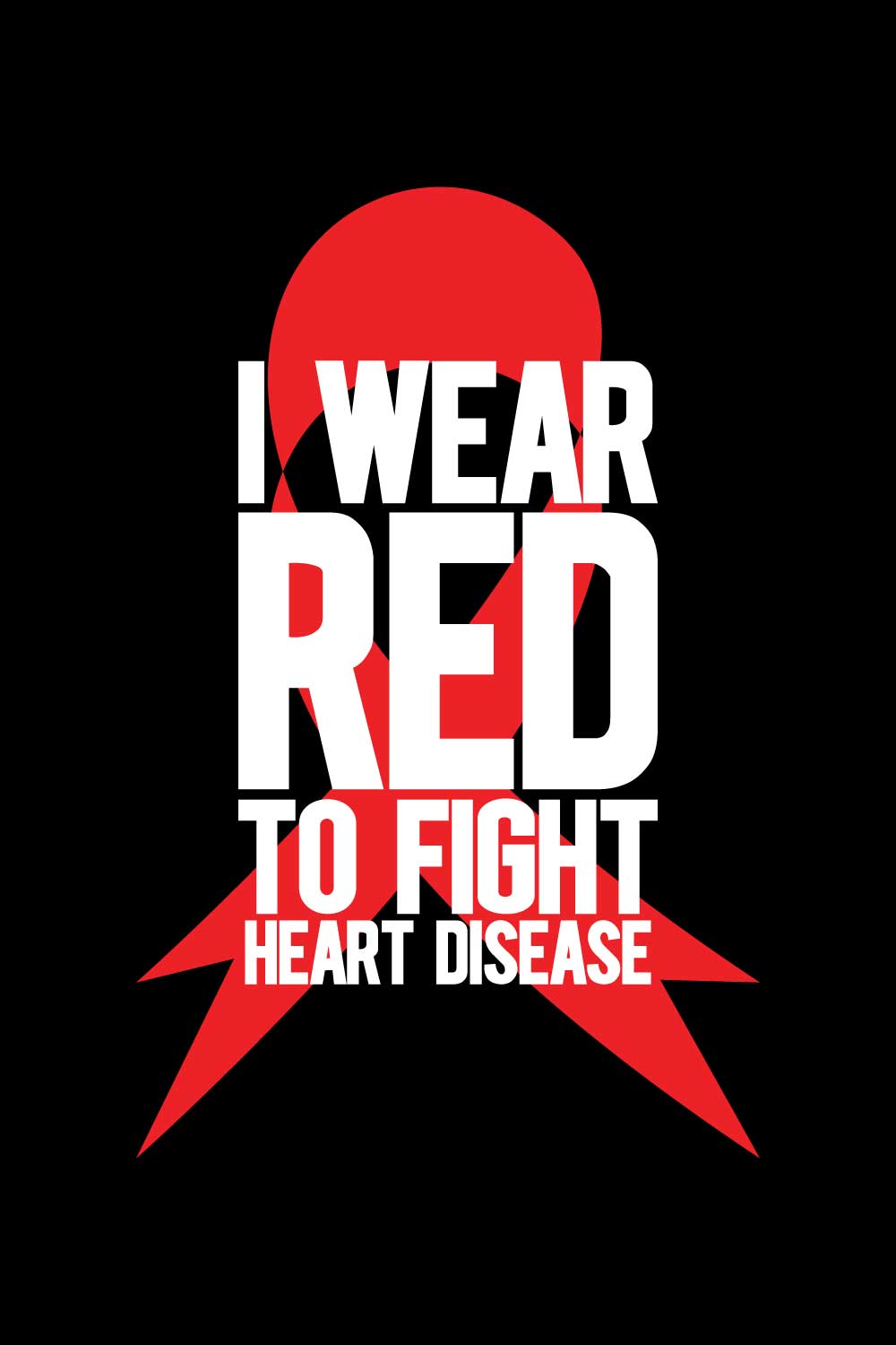 Heart Disease Warrior Illustrations For Print-Ready T-Shirts Design pinterest preview image.