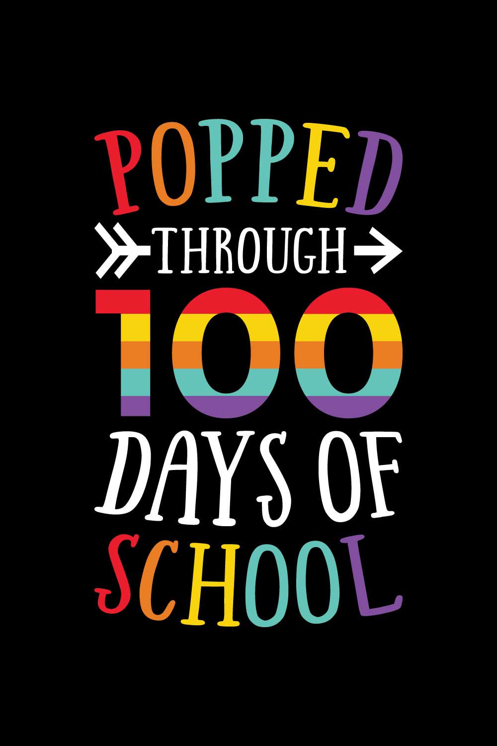 100 Days Of School T-Shirts Design pinterest preview image.