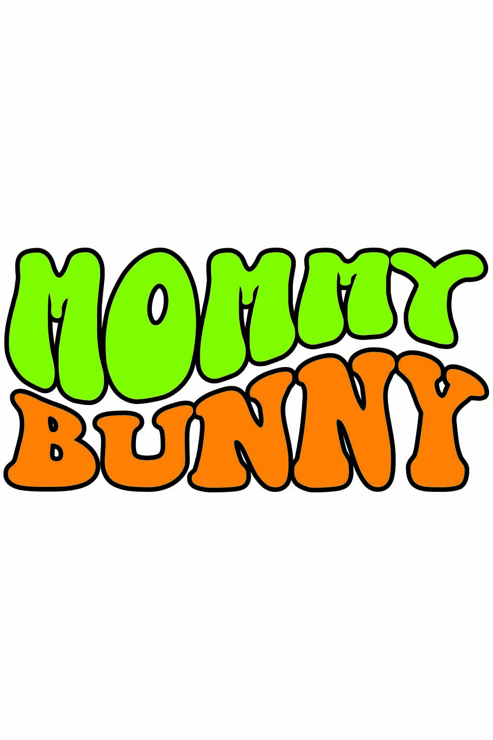 Mommy Bunny Retro T-Shirt Designs pinterest preview image.