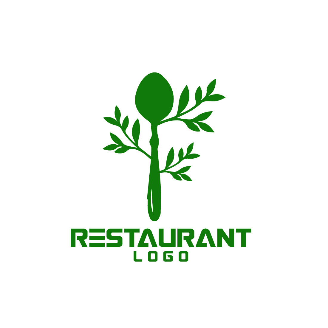 Free Green Restaurant Logo preview image.
