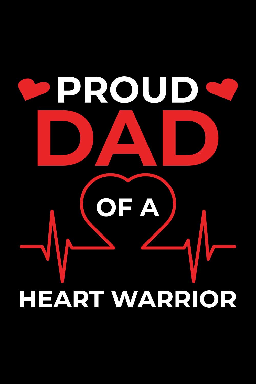 Heart Disease Warrior Illustrations For Print-Ready T-Shirts Design pinterest preview image.