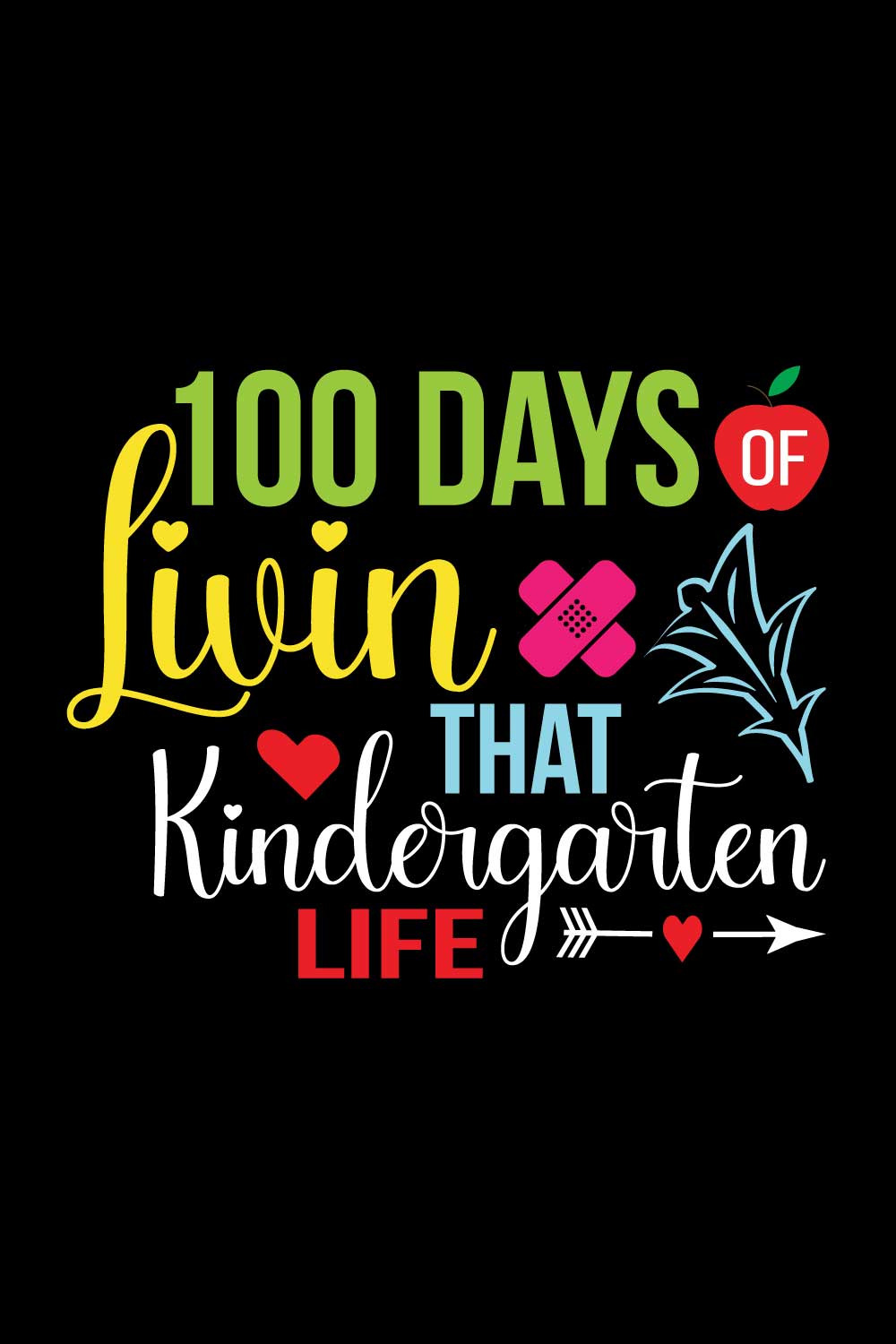 100 Days Of School T-Shirts Design pinterest preview image.