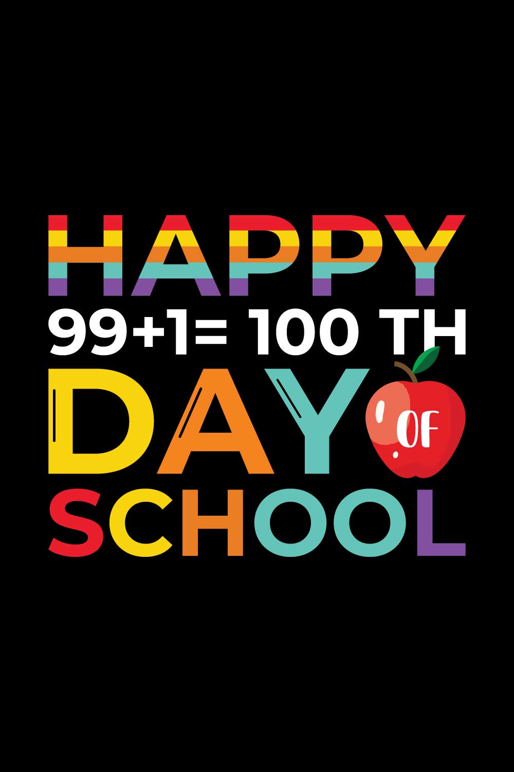 100 Days Of School T-Shirts Design pinterest preview image.