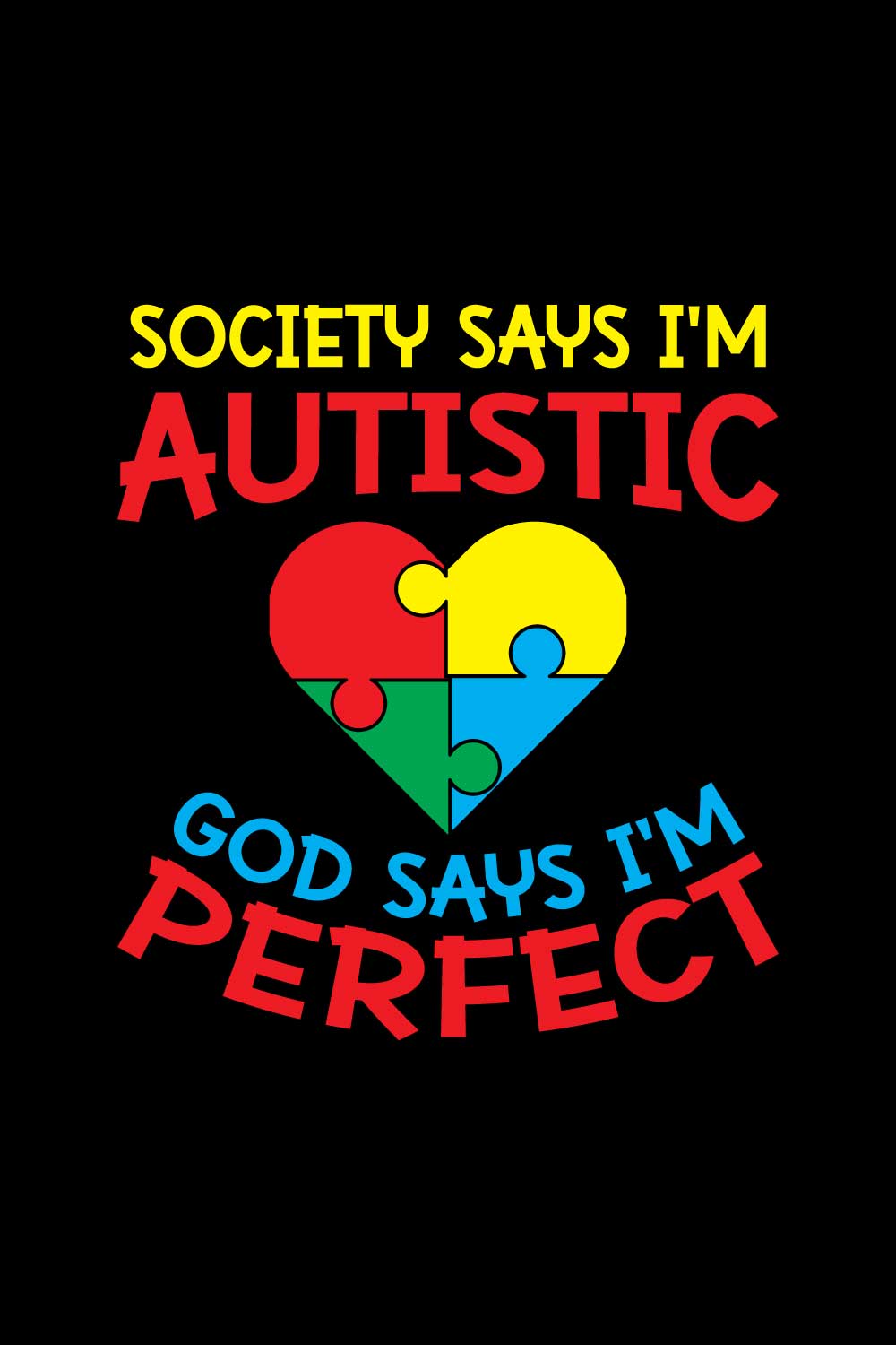 Autism awareness T-Shirts Design pinterest preview image.