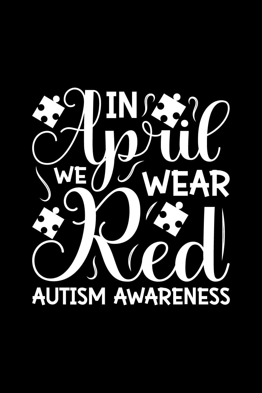 Autism awareness T-Shirts Design pinterest preview image.