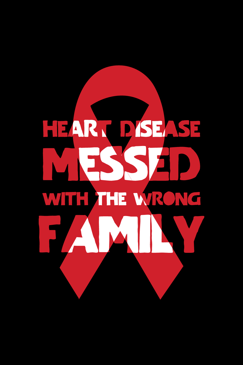 Heart Disease Warrior illustrations for print-ready T-Shirts design pinterest preview image.