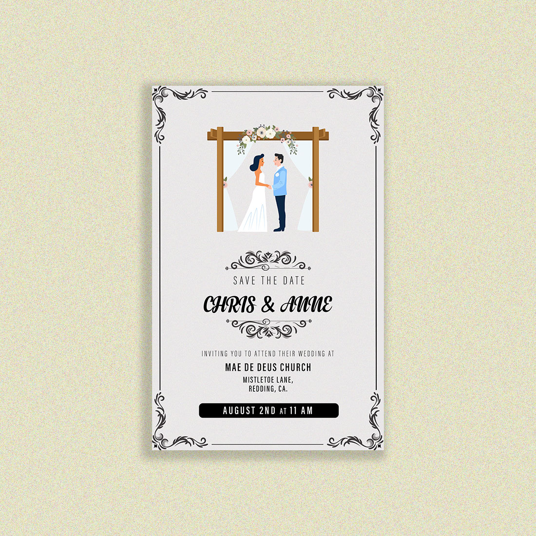 Wedding Invitation Card cover image.