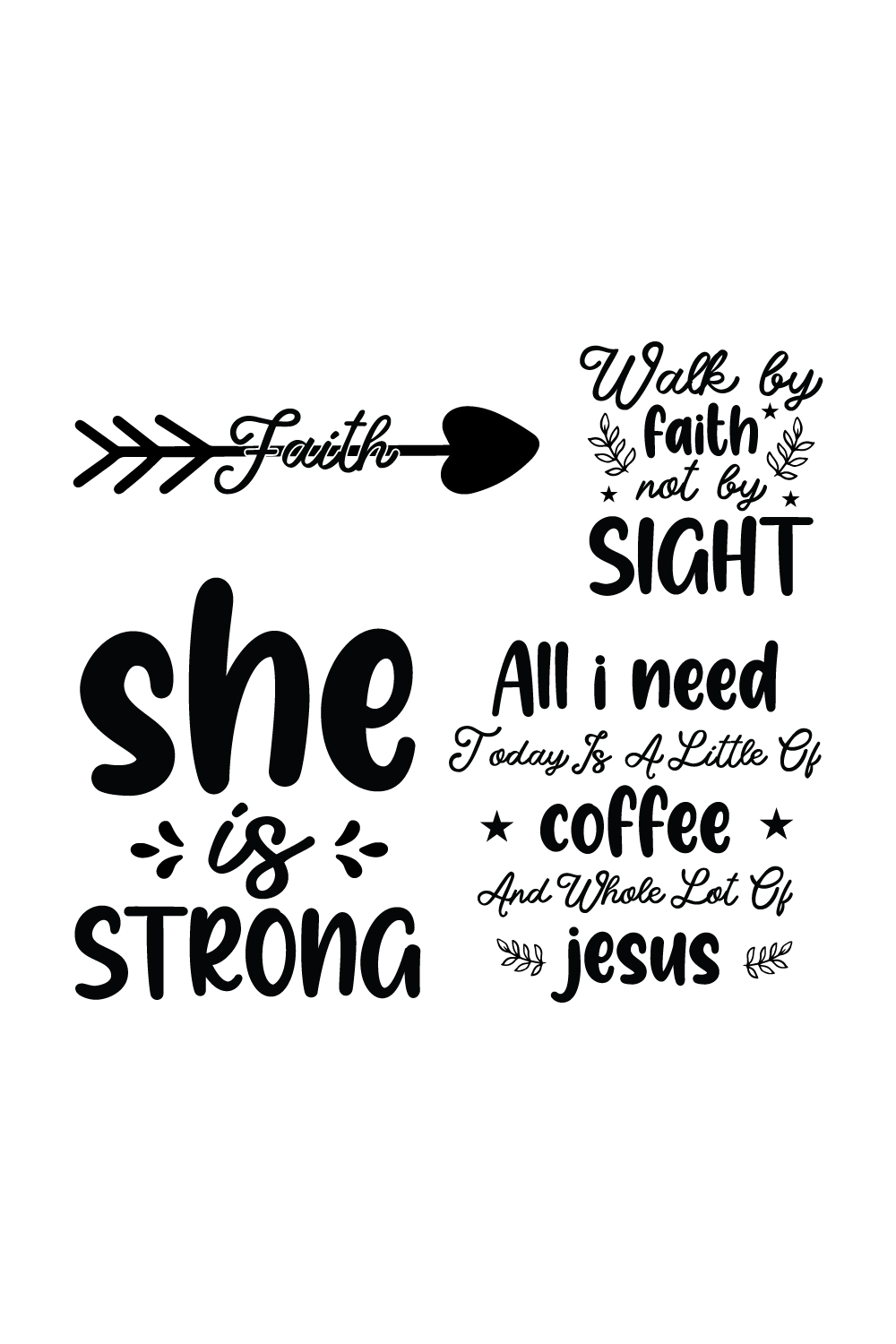 Faith SVG Bundle pinterest preview image.