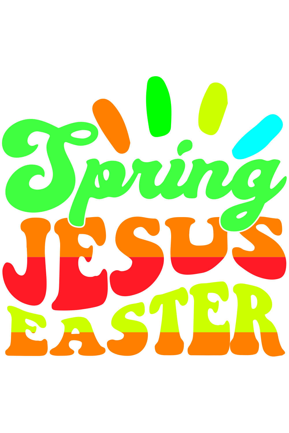 Spring Jesus Easter Retro T-Shirt Designs pinterest preview image.