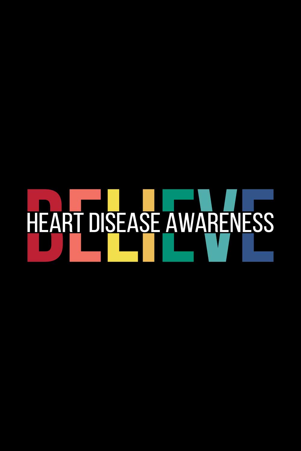 Heart Disease Warrior Illustrations For Print-Ready T-Shirts Design pinterest preview image.