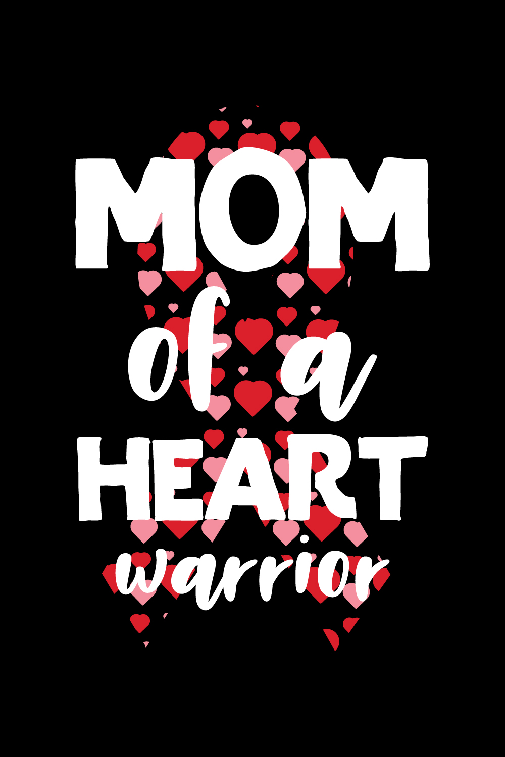 Heart Disease Warrior illustrations for print-ready T-Shirts design pinterest preview image.