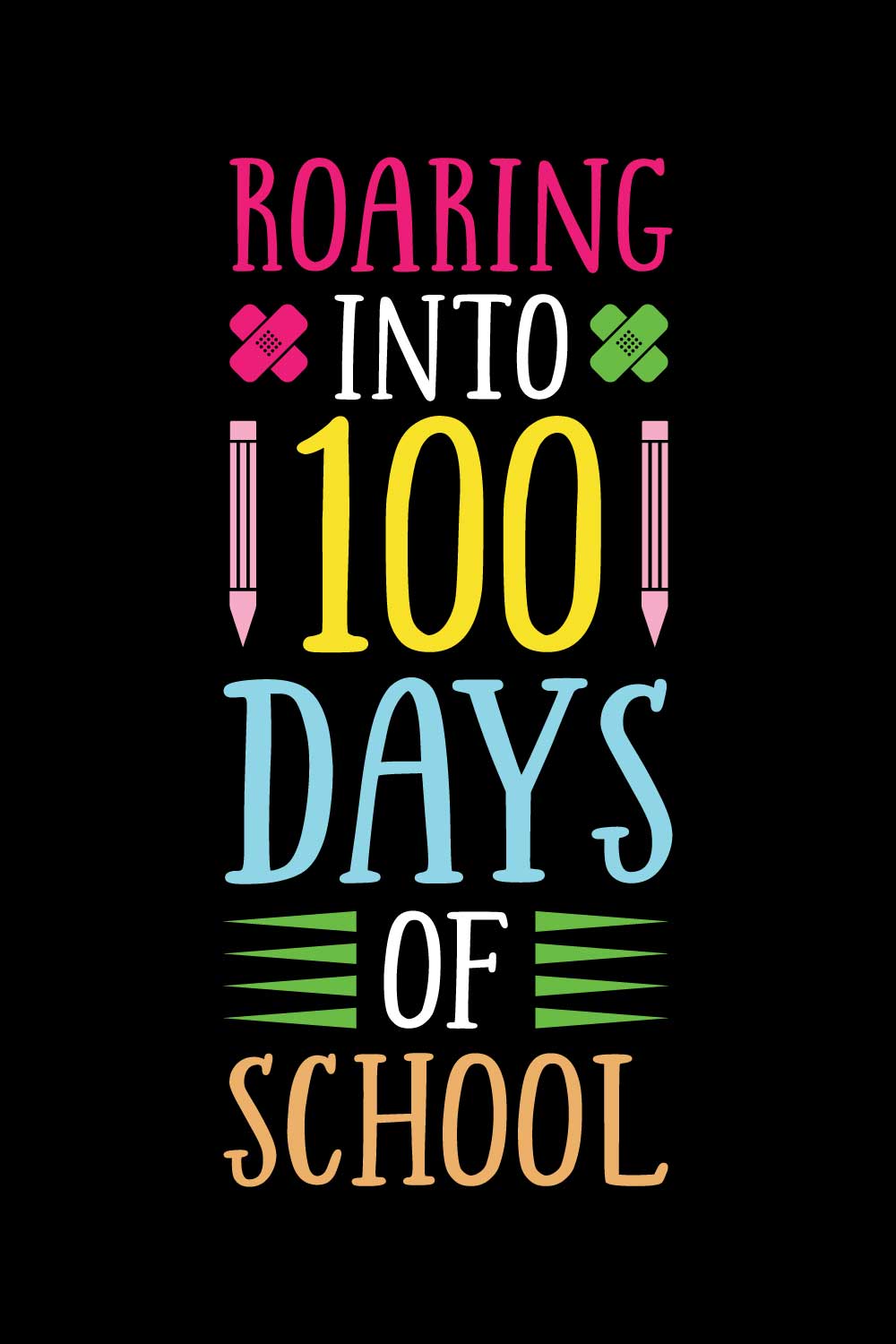 100 Days Of School T-Shirts Design pinterest preview image.