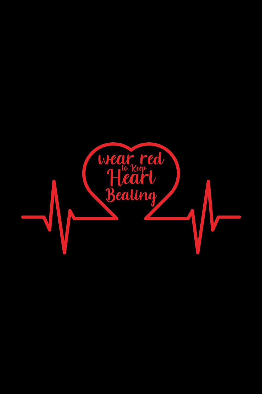 Heart Disease Warrior Illustrations For Print-Ready T-Shirts Design pinterest preview image.