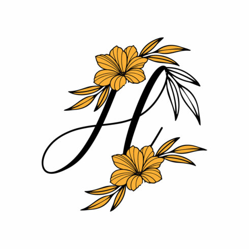 Free H Letter Flower Logo cover image.