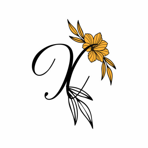 Free X Letter Classic Flower Logo cover image.
