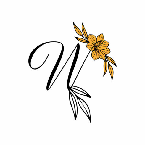 Free W Letter Classic Flower Logo cover image.