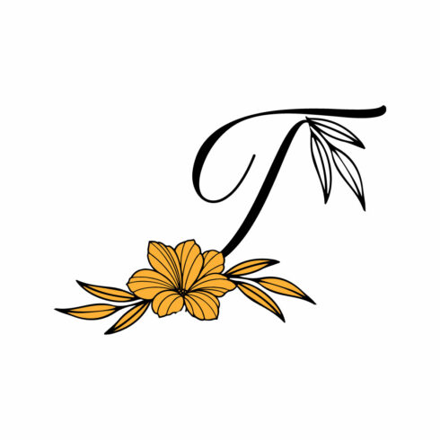 Free T Letter Wonderful Flower Logo cover image.