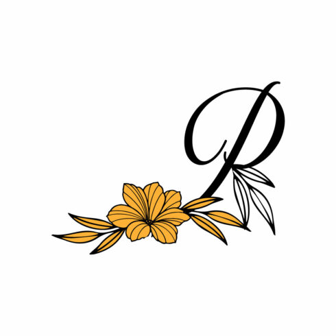 Free P Letter Beautiful Flower Logo cover image.