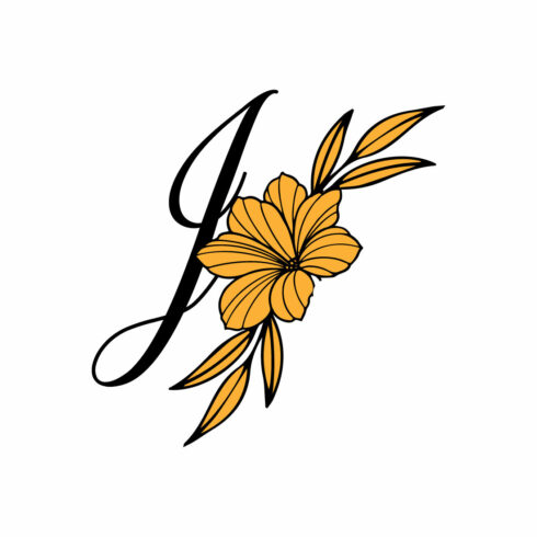Free J Letter WildFlower Logo cover image.