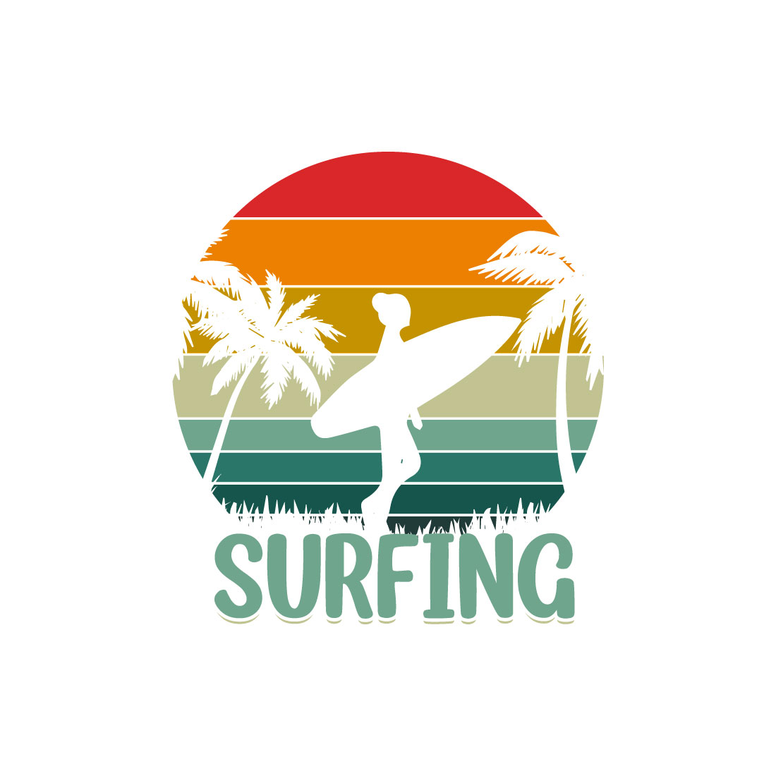 Free Surfing women logo preview image.