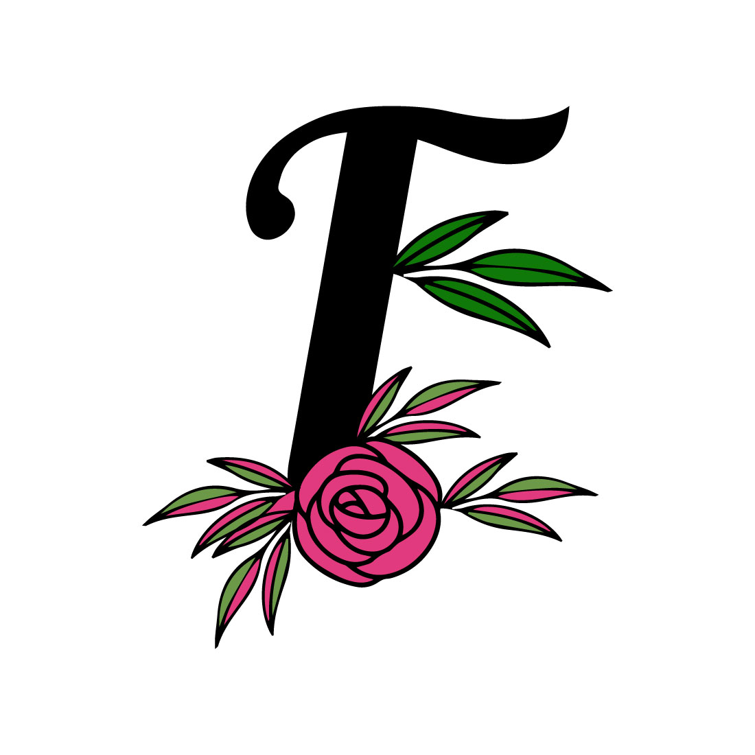 Free T floral pink logo preview image.
