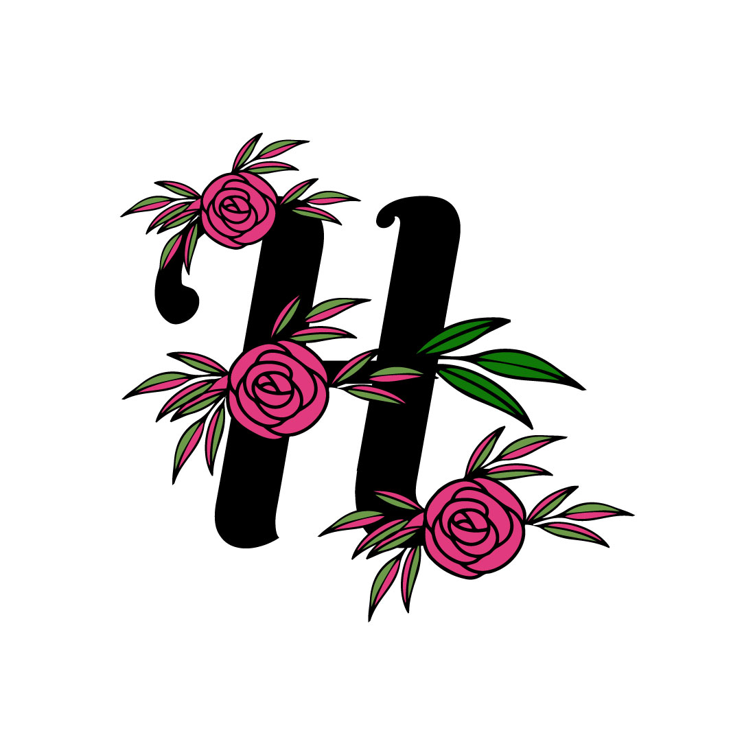 Free H letter floral Logo preview image.