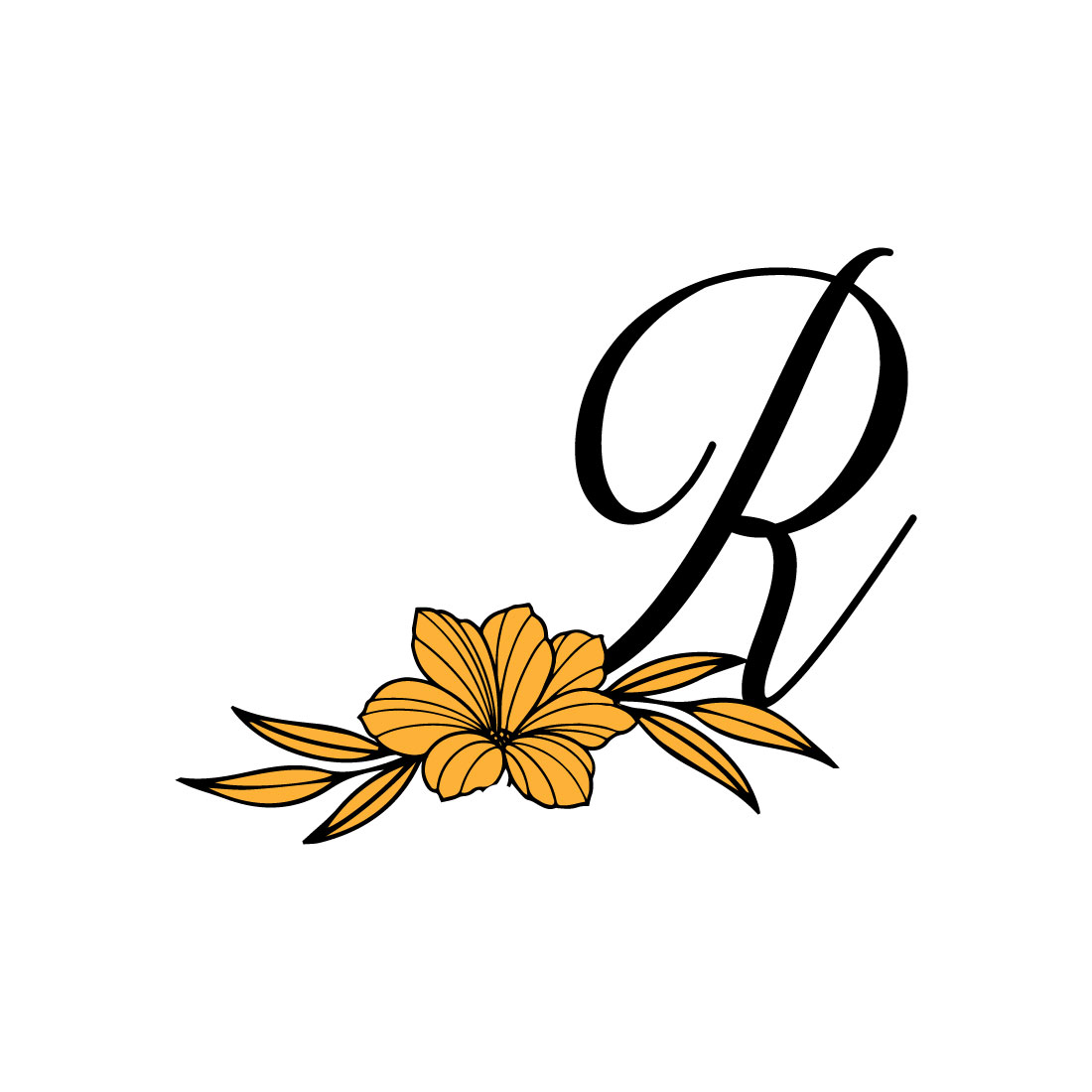 Free R Letter Beautiful Flower Logo cover image.