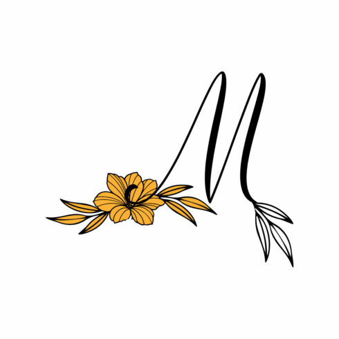 Free M Letter Wedding Flower Logo cover image.