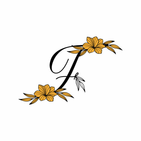 Free F Letter Flower Logo cover image.