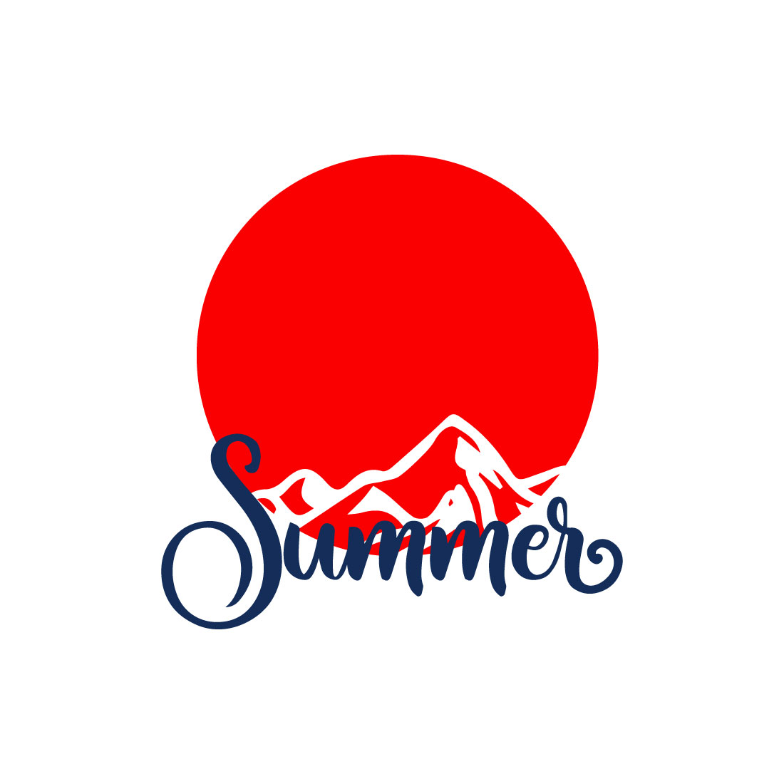 Free Sunset Summer Mountain Logo preview image.