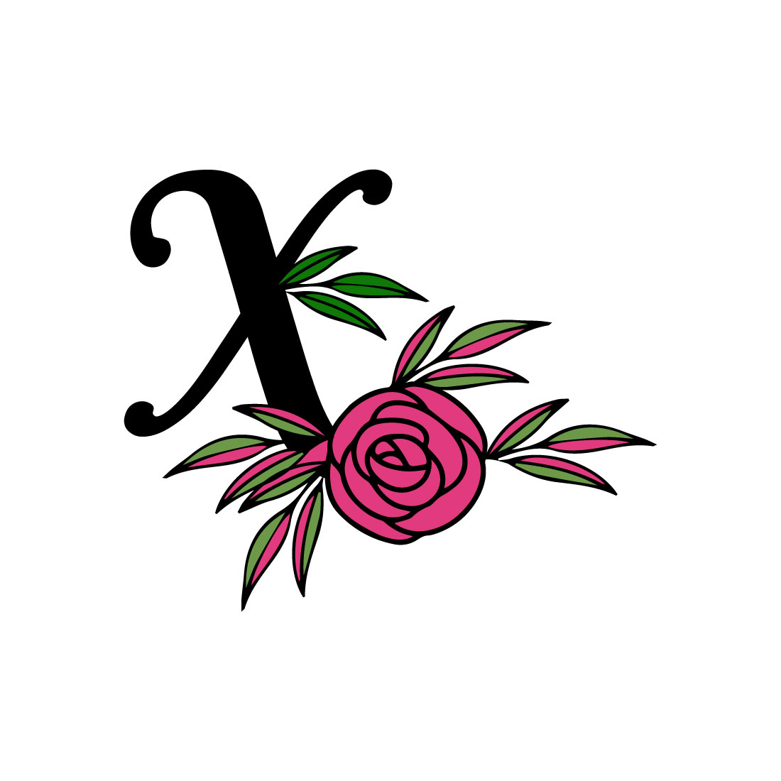 free x floral art logo cover image.
