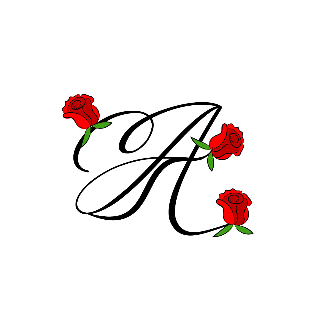Free Rose A Letter Logo preview image.