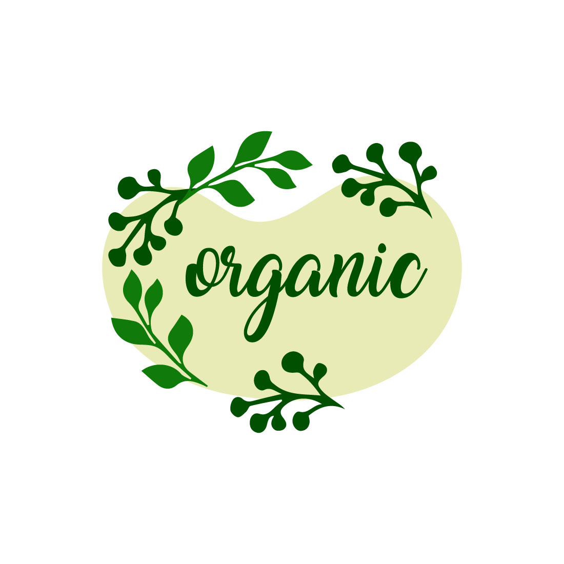 Free organic leaf floral logo preview image.