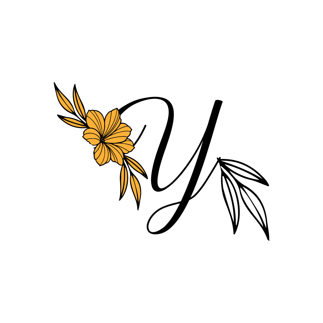 Free Y Letter Classic Flower Logo cover image.