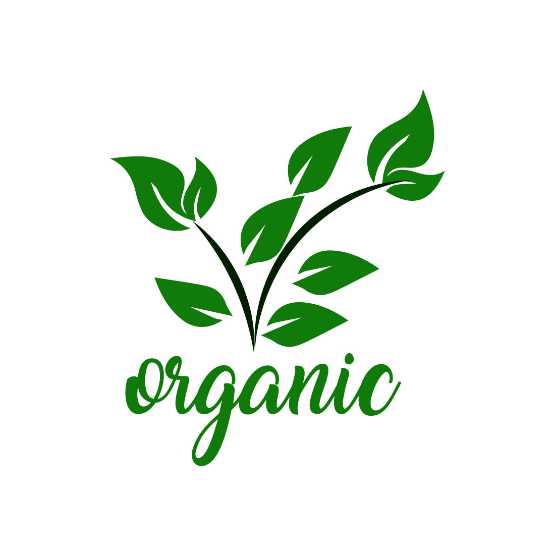 Free green leaf organic logo preview image.