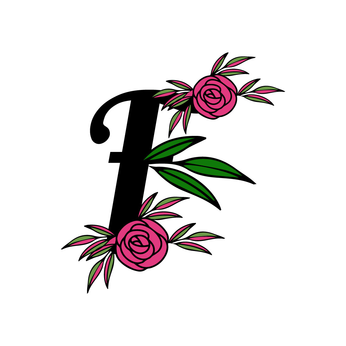 Free F floral logo preview image.